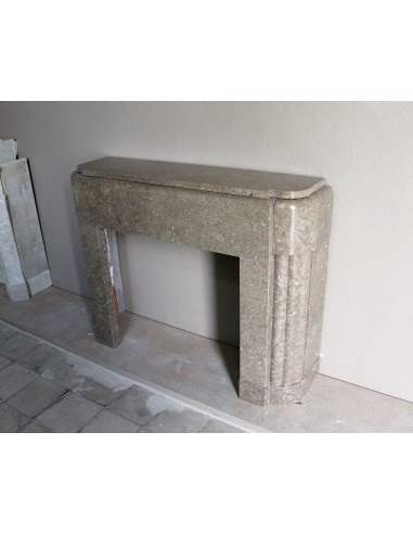 708 ANTIQUE ART DECO MANTEL CARVED IN TAUPE...