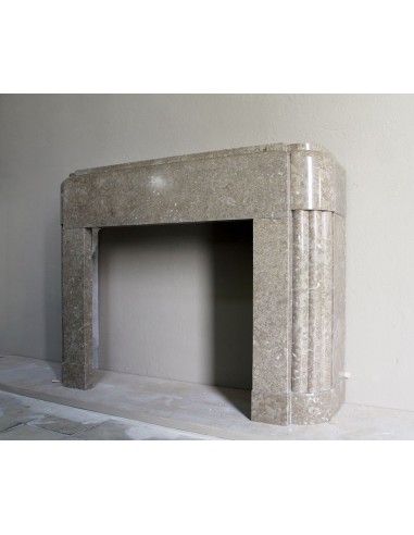 708 ANTIQUE ART DECO MANTEL CARVED IN TAUPE...
