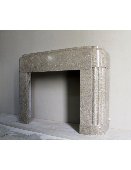 708 ANTIQUE ART DECO MANTEL CARVED IN TAUPE "LUNEL" MARBLE