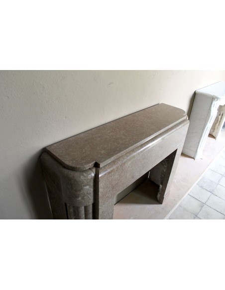 708 ANTIQUE ART DECO MANTEL CARVED IN TAUPE "LUNEL" MARBLE
