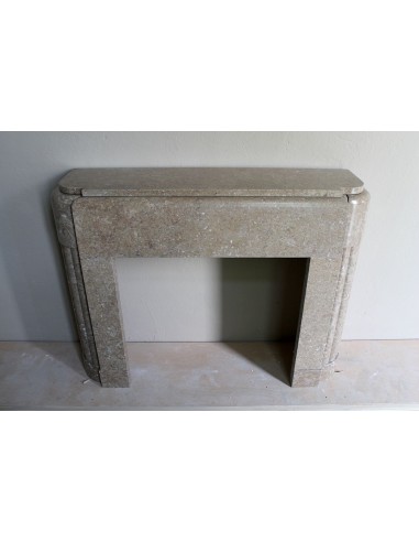 708 ANTIQUE ART DECO MANTEL CARVED IN TAUPE...