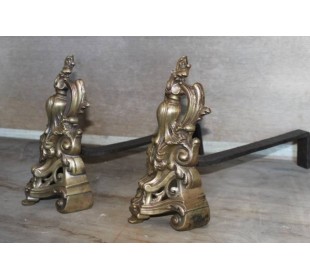 060 ORIGINALE COPPIA DI ALARI ROCAILLE 2