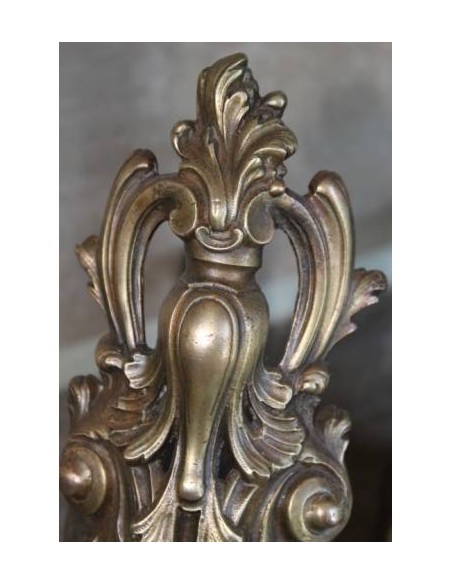 060 ORIGINALE COPPIA DI ALARI ROCAILLE