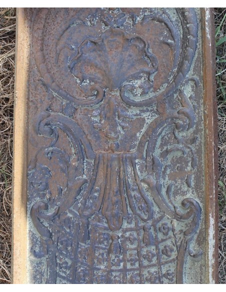 CG 075S GRANDE CONTROCUORE SETTECENTESCO BAROCCO IN GHISA ARTISTICA PER CAMINI LUIGI XV