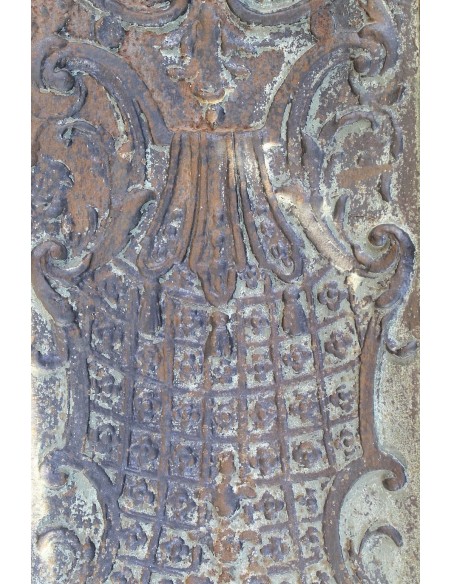 CG 075S GRANDE CONTROCUORE SETTECENTESCO BAROCCO IN GHISA ARTISTICA PER CAMINI LUIGI XV