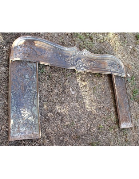 CG 075S GRANDE CONTROCUORE SETTECENTESCO BAROCCO IN GHISA ARTISTICA PER CAMINI LUIGI XV