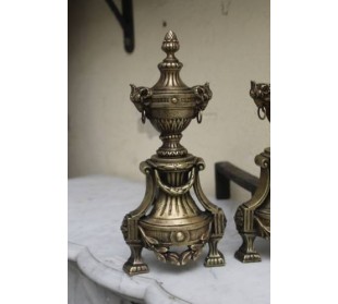 053 COPPIA DI ALARI PER CAMINETTO, EPOCA NAPOLEONE III