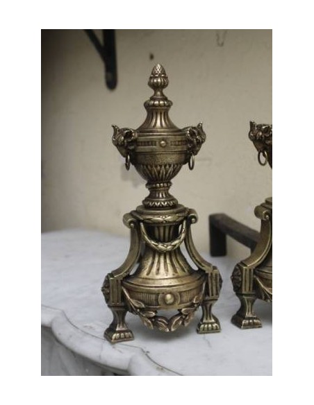 053 COPPIA DI ALARI PER CAMINETTO, EPOCA NAPOLEONE III