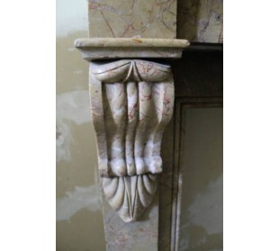 Antique Yellow marble fireplace mantel called "Palmettes" offered at a very low price. 2