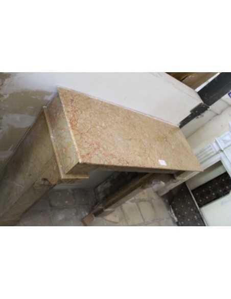 007 OCC VERY SMALL ANTIQUE LOUIS PHILIPPE "PALMETTES" FIREPLACE IN YELLOW "FIORITO" MARBLE