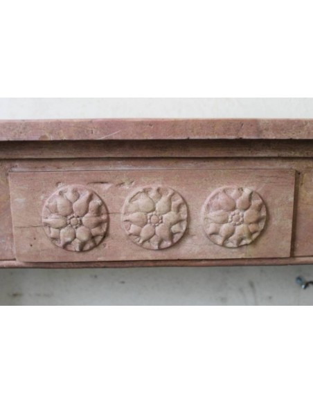 920 ANTIQUE “TURNESOL“ (SUNFLOWER) FIREPLACE CARVED OUT OF “PRETTY" STONE