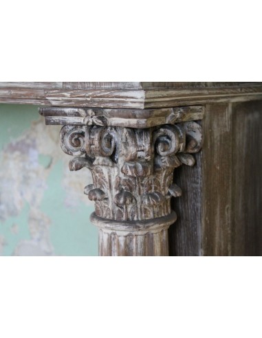 1030 ANTIQUE OAK FIREPLACE MANTEL WITH...