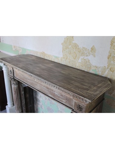 1030 ANTIQUE OAK FIREPLACE MANTEL WITH...