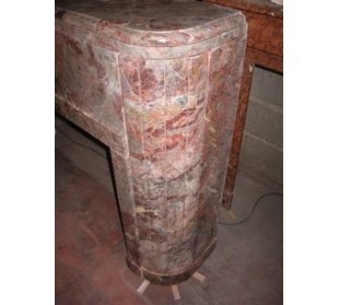 Antique Art Deco fireplace mantel carved in rare and fascinating "Sarrancolin" marble