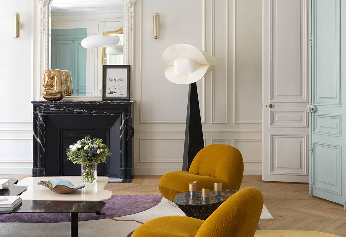 Louis XIV black marble fireplace restoration for a historic residence in London